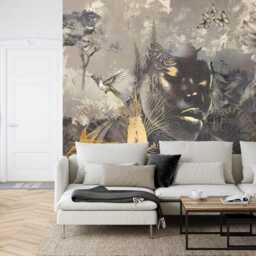 Woman Face Forest Mural, Abstract Art Print, Peel & Stick Wallpaper - thumbnail 2