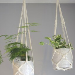 Macrame Plant Hanger No Tassel Indoor, Hanging Planter, Indoor Wall - thumbnail 3