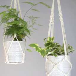 Macrame Plant Hanger No Tassel Indoor, Hanging Planter, Indoor Wall - thumbnail 2
