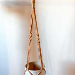 Macrame Plant Hanger No Tassel Indoor, Hanging Planter, Indoor Wall - thumbnail 4