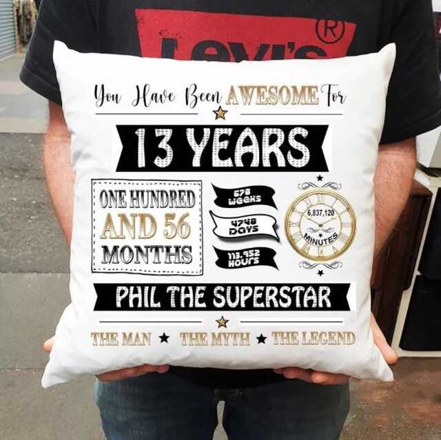 Personalised 13Th Bithday Cushion. With Any Name Or Phrase. The Perfect Gift For Birthday Celebration - image 1