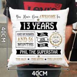 Personalised 13Th Bithday Cushion. With Any Name Or Phrase. The Perfect Gift For Birthday Celebration - thumbnail 2