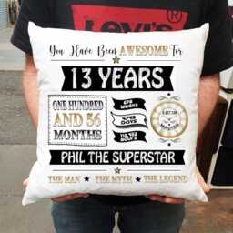 Personalised 13Th Bithday Cushion. With Any Name Or Phrase. The Perfect Gift For Birthday Celebration - thumbnail 1
