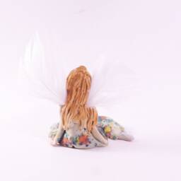 Sweet Sitting Angel, Handmade Ceramic Figurine, Decor, Christmas Embeceramics - thumbnail 3