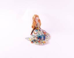 Sweet Sitting Angel, Handmade Ceramic Figurine, Decor, Christmas Embeceramics