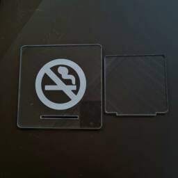 Engraved No-Smoking Desk Sign - Clear Gloss Finish - Bespoke Styles/Shapes/Colours Made - thumbnail 2