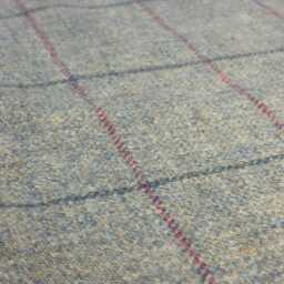 Tweed 100% Wool Christmas Stocking in Light Blue & Pink Windownpane Design - thumbnail 2