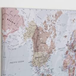 Map Of The World Executive Canvas Print - Free Shipping, Gift For Him, Her, World Map, Wall Decor, Push Pin Map - thumbnail 2