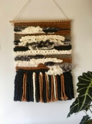 Autumn Fiber Art Tapestry Hand Woven Wall Decor - 20x29 - thumbnail 1