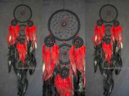 Large Red Dream Catcher Boho Wall Hanging Decor American Mascots Indian Talisman Feathers Dreamcatcher