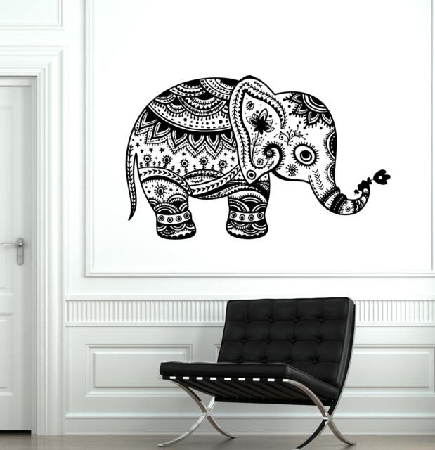 Wall Vinyl Elephant Africa African Symbol Ornament Mural Decal Sticker 1743 - image 1