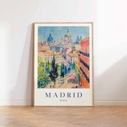 Madrid Travel Poster Vibrant Spanish City Art Print - thumbnail 3