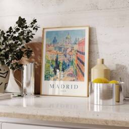 Madrid Travel Poster Vibrant Spanish City Art Print - thumbnail 2
