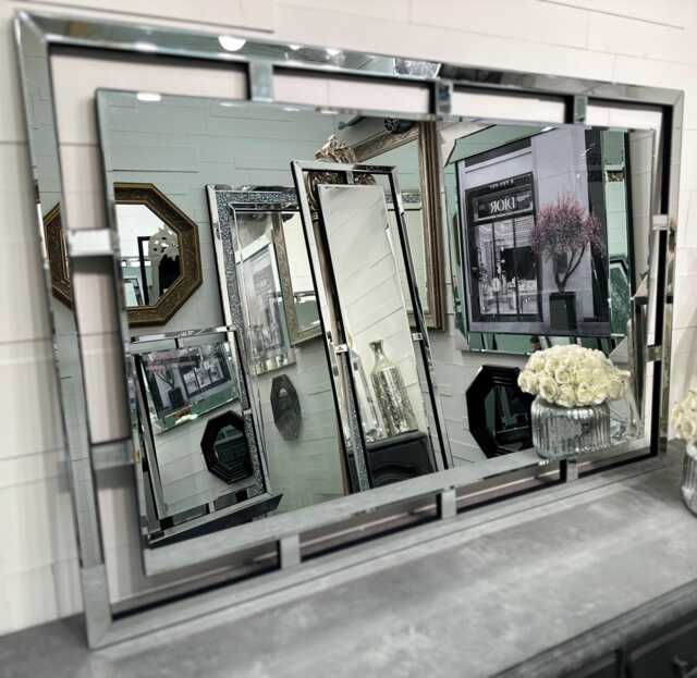 Mirror Glass Contemporary Modern Simple Aztec Wall 120cm X 80cm - Premium Quality - image 1