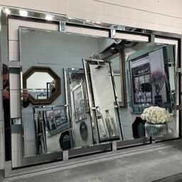 Mirror Glass Contemporary Modern Simple Aztec Wall 120cm X 80cm - Premium Quality - thumbnail 2