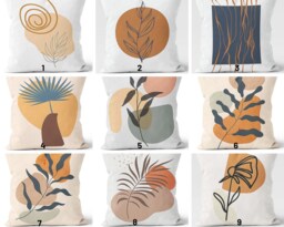 Abstract Modern Design Pillow Case/Decorative Garden Cushion Cover/Pastel Colors Home, Garden Decoration/Sofa Flower, Leaf, Twig - thumbnail 1