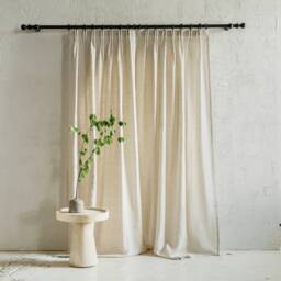 Custom Linen Curtains, Double Pleat Curtain Panel, Blackout Privacy Panels, Drapes, Window Coverings - thumbnail 3