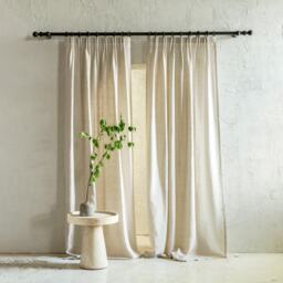 Custom Linen Curtains, Double Pleat Curtain Panel, Blackout Privacy Panels, Drapes, Window Coverings