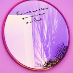 The Prettiest Thing You Can Wear Is A Smile Sticker, Mirror Decal, Inspirational Motivational Sticker - thumbnail 1