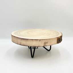 Wood Plant Stand, Mid-Century Modern Pot Holder, D29cm Large Wooden Riser, Boho Home Decor Gift - thumbnail 4