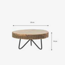 Pia Wood Plant Stand, Mid-Century Modern Pot Holder, D29cm Large Wooden Riser, Minimalist Indoor Pedestal, Boho Home Decor Gift - thumbnail 3