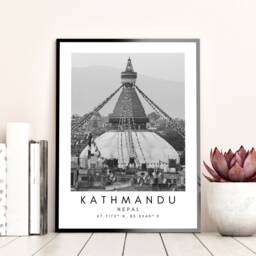 Kathmandu Nepal Print Minimalist Travel Art - thumbnail 3