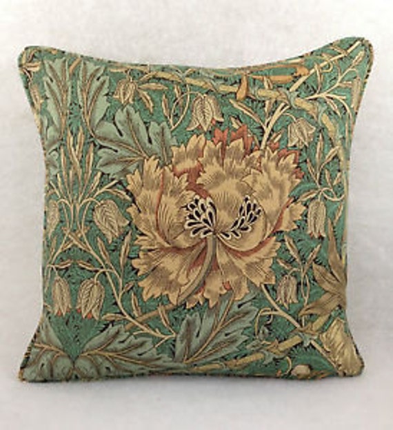 William Morris - Honeysuckle & Tulip Privet/Honeycombe Cushion Cover Throw Pillow Designer Home Decor