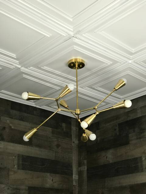 Elize Modern Geometric Sputnik 9 Cone Light Mid Century Industrial Chandelier - image 1