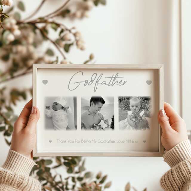 Godfather Photo Frame, Will You By My Gift, Gift For New Godfather, Framed Print. Picture Frame - image 1