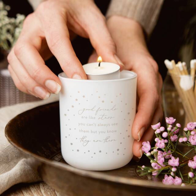 Friend Gift Tealight Holder Good Friends Are Like Stars - image 1