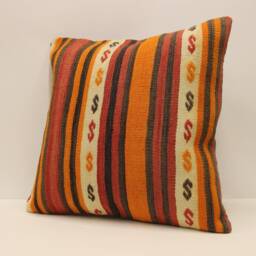 Turkish Kilim Pillow Covers Boho Big Pillow 20x20 Bohemian Cushion Vintage Pillows Sofa 4Ef-194 - thumbnail 3