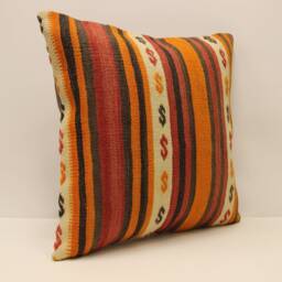 Turkish Kilim Pillow Covers Boho Big Pillow 20x20 Bohemian Cushion Vintage Pillows Sofa 4Ef-194 - thumbnail 2