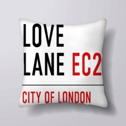 Vintage London Street Sign Love Lane - Cushion Cover Case Or Stuffed With Insert