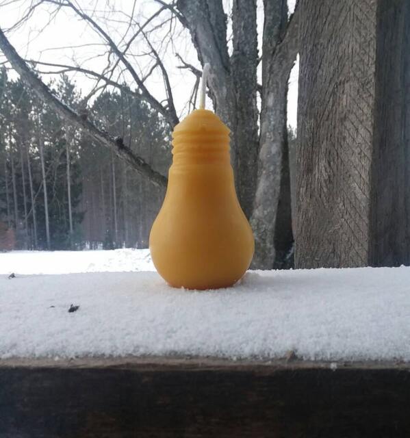 Beeswax Light Bulb Candle Michigan Farmhouse Decor - image 1