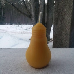 Beeswax Light Bulb Candle Michigan Farmhouse Decor - thumbnail 2