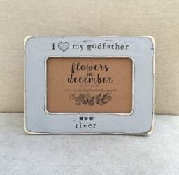 Personalized Godfather Picture Frame Hand Stamped Vintage Style - thumbnail 1