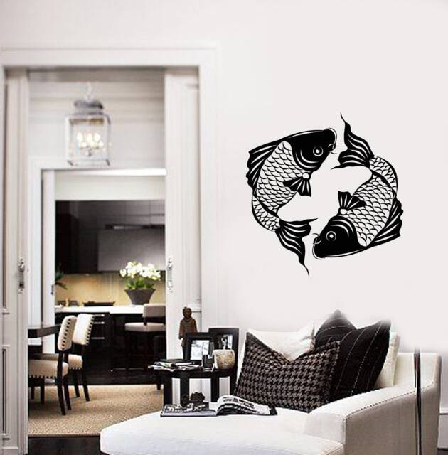Koi Carp Vinyl Wall Decal Japanese Fish Asian Style Home Decor Stickers Mural 2841Di - image 1