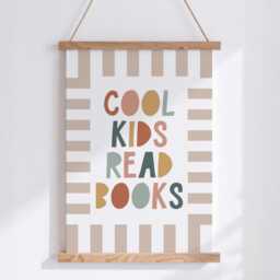 Cool Kids Read Books Print - Room Wall Art Reading Poster For Boys & Girls Bedroom Book Lover Artwork Classroom Unframed - thumbnail 1