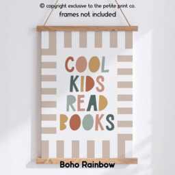 Cool Kids Read Books Print - Room Wall Art Reading Poster For Boys & Girls Bedroom Book Lover Artwork Classroom Unframed - thumbnail 2