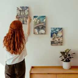 Canvas Wall Art Set Of 3 - Bridges & Towers in European Cities, Blue Large Art, Travels Decor - thumbnail 3