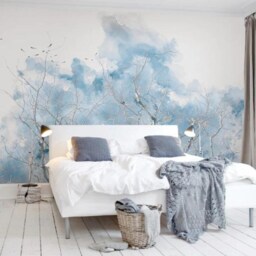 3D Branch Watercolor Wallpaper, Peel & Stick Smudge Wall Mural - thumbnail 2