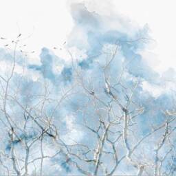 3D Branch Watercolor Wallpaper, Peel & Stick Smudge Wall Mural - thumbnail 3