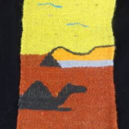 Reversible Flat Handwoven Egyptian Tribal Pure Wool Kilim Small Decor Wall Art Rug - thumbnail 3