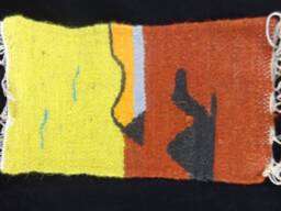 Reversible Flat Handwoven Egyptian Tribal Pure Wool Kilim Small Decor Wall Art Rug - thumbnail 1