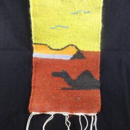Reversible Flat Handwoven Egyptian Tribal Pure Wool Kilim Small Decor Wall Art Rug - thumbnail 2