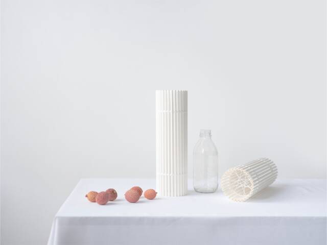 Tall Vase 71V01.300.white With Bottom/Eco Friendly & Geometric Minimalist Modern - image 1
