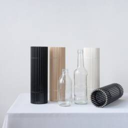 Tall Vase 71V01.300.white With Bottom/Eco Friendly & Geometric Minimalist Modern - thumbnail 2