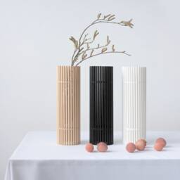 Tall Vase 71V01.300.white With Bottom/Eco Friendly & Geometric Minimalist Modern - thumbnail 3