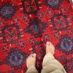 3x5 Ft Bukhara New Afghan Rug, Handmade Geometric Genuine Oriental Khal Mohammedi Area Turkmen Livingroom D??cor Rug - thumbnail 4