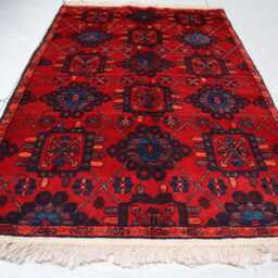 3x5 Ft Bukhara New Afghan Rug, Handmade Geometric Genuine Oriental Khal Mohammedi Area Turkmen Livingroom D??cor Rug - thumbnail 2
